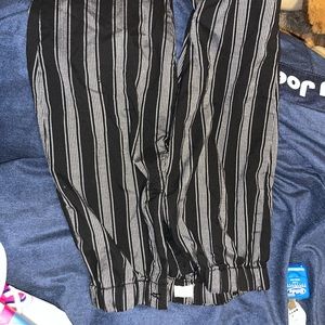 black and white pants